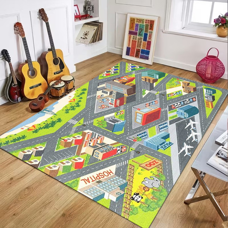 Commercial Road Printing - Cartoon City And Zoo Road Map