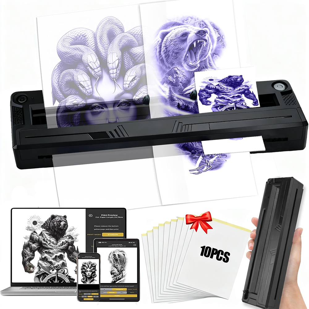 Foil Transfer Machine - Wireless Tattoo Printer Bluetooth Tattoo Stencil