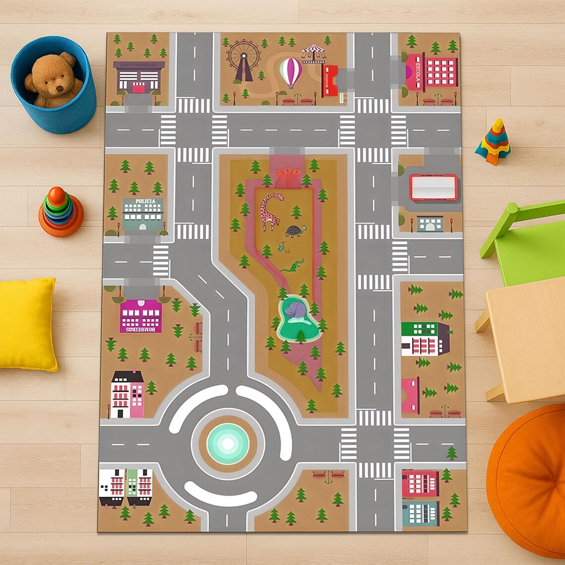 Cartoon City Road Map Print Ki - Commercial Road Printing 리뷰 및 가격