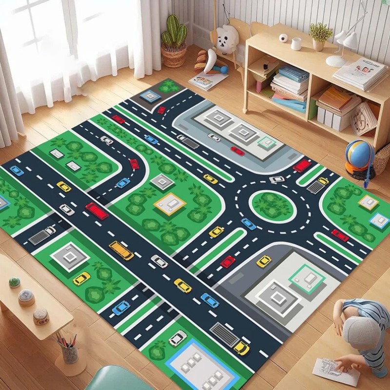 Cartoon City Traffic Road Map  - Commercial Road Printing 리뷰 및 가격