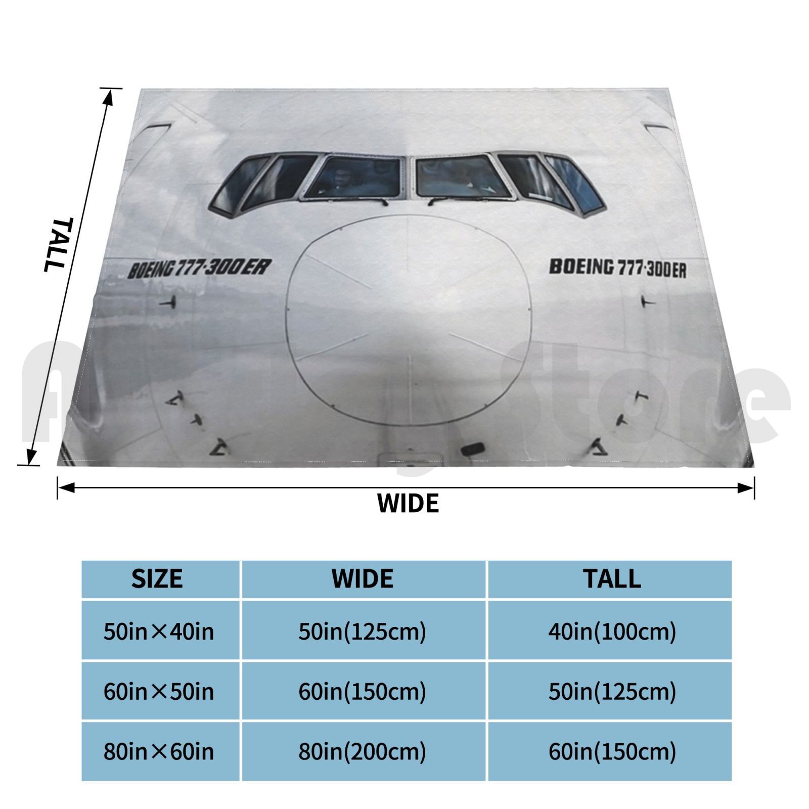 Boeing 777 Nose View Blanket F - Commercial Fabric Printing 리뷰 및 가격