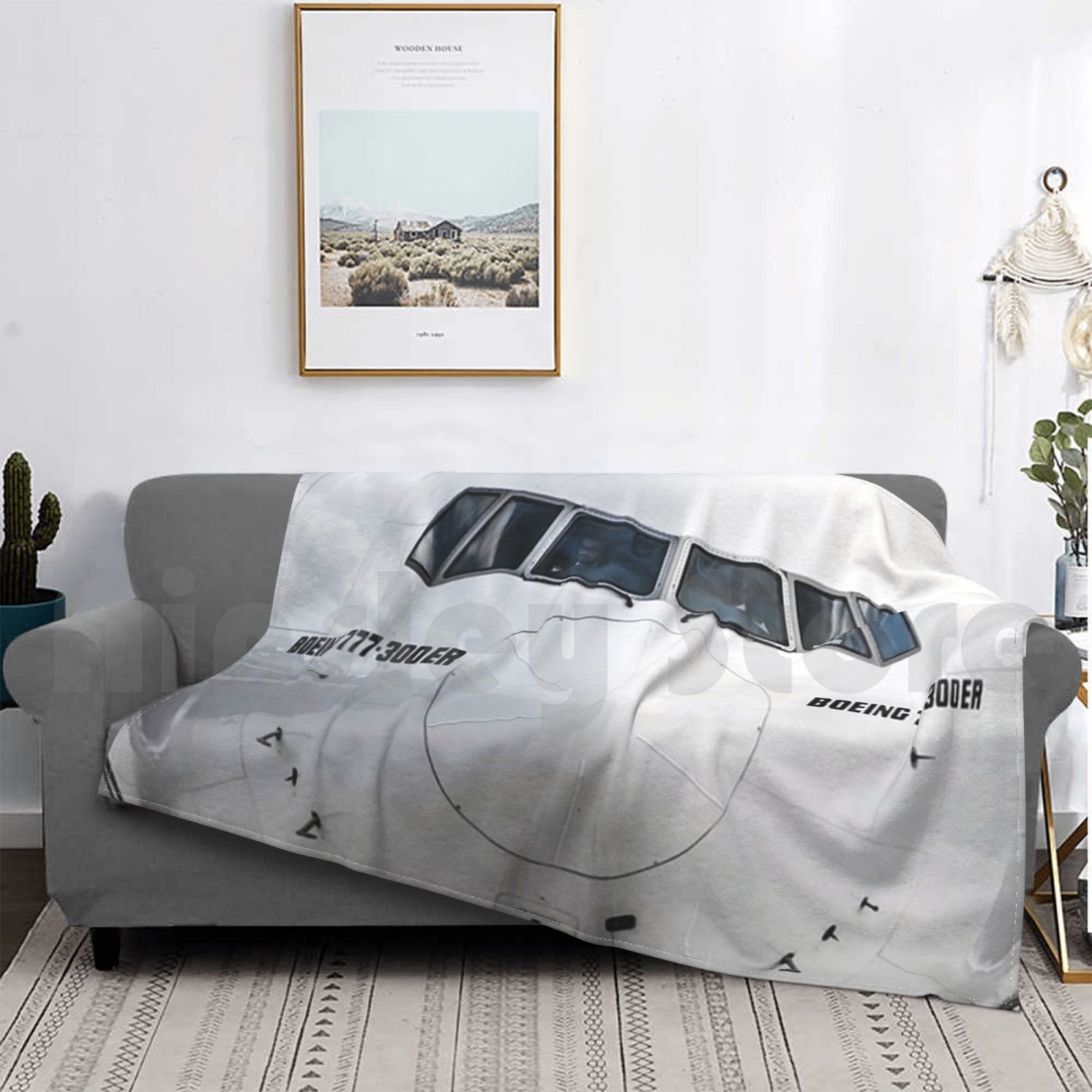 Boeing 777 Nose View Blanket F - Commercial Fabric Printing 리뷰 및 가격